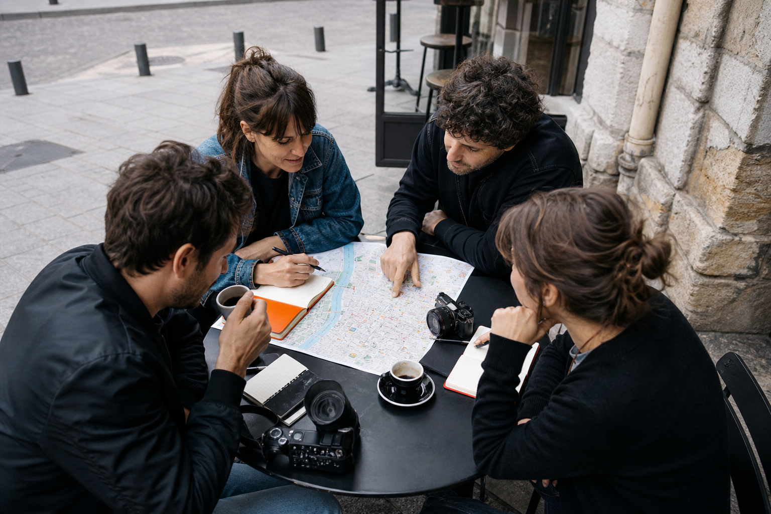 Équipe Focale Quartier préparant un parcours de reportage